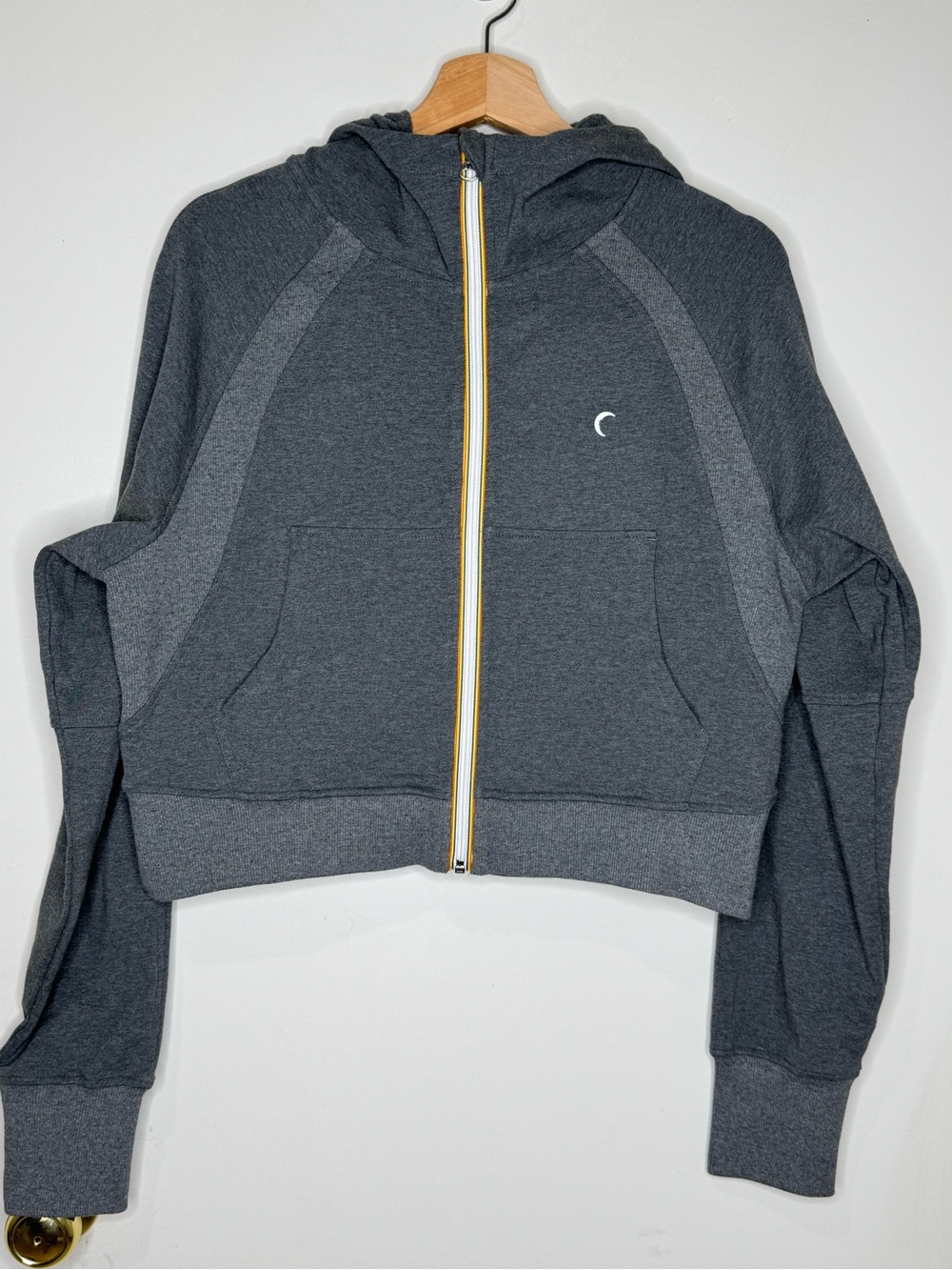 Zyia Active Dark Gray Zip-Up Hoodie Jacket - Size S